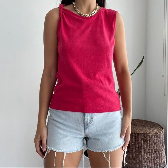 NWT Current Elliott linen cotton tied up muscle tank top - Picture 8 of 8